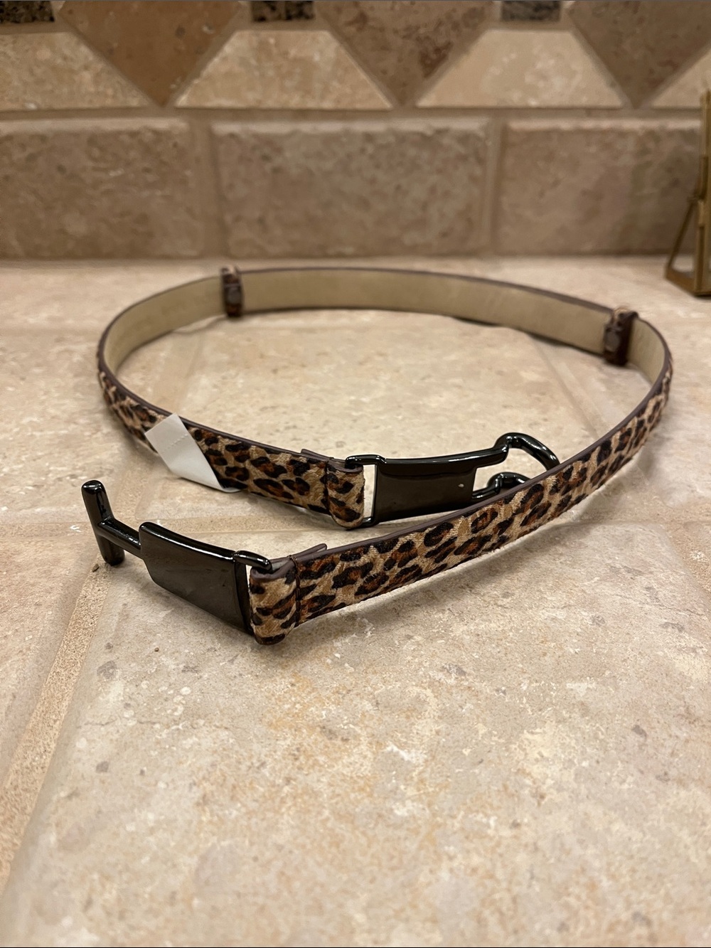 Leopard Print 3/4” Adjustable Belt OS